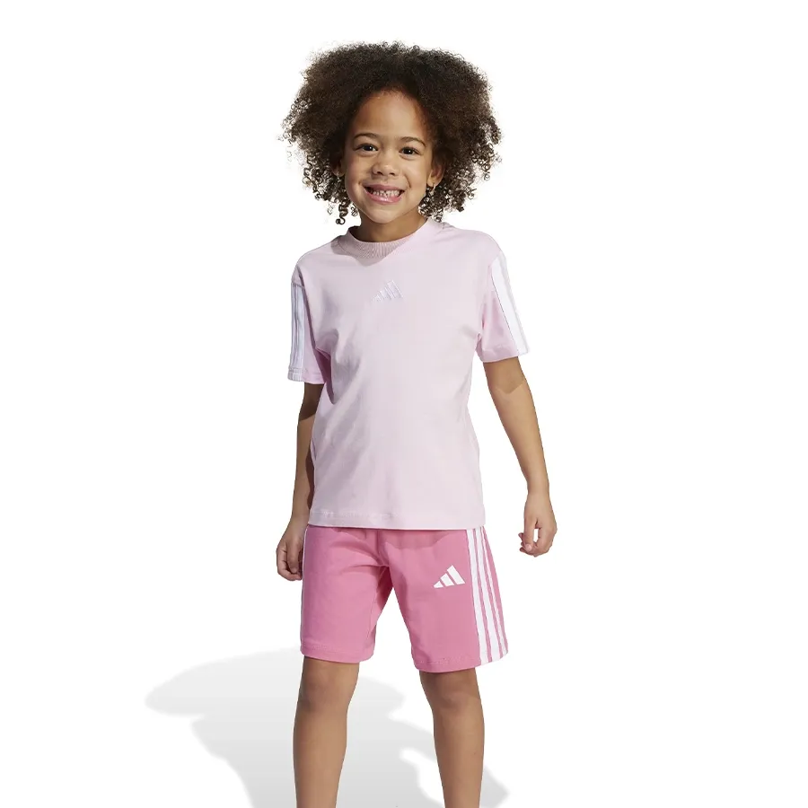 Imagen 0 de 4 de Conjunto adidas Remera Essentials Niños-ROSA/BLANCO