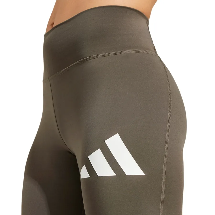 Imagen 4 de 5 de Calza Larga adidas Train Essentials Logo-VERDE OLIVA/BLANCO