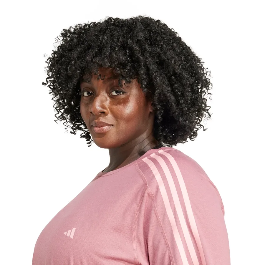 Imagen 4 de 5 de Remera adidas Own the Run 3 Stripes-ROSA