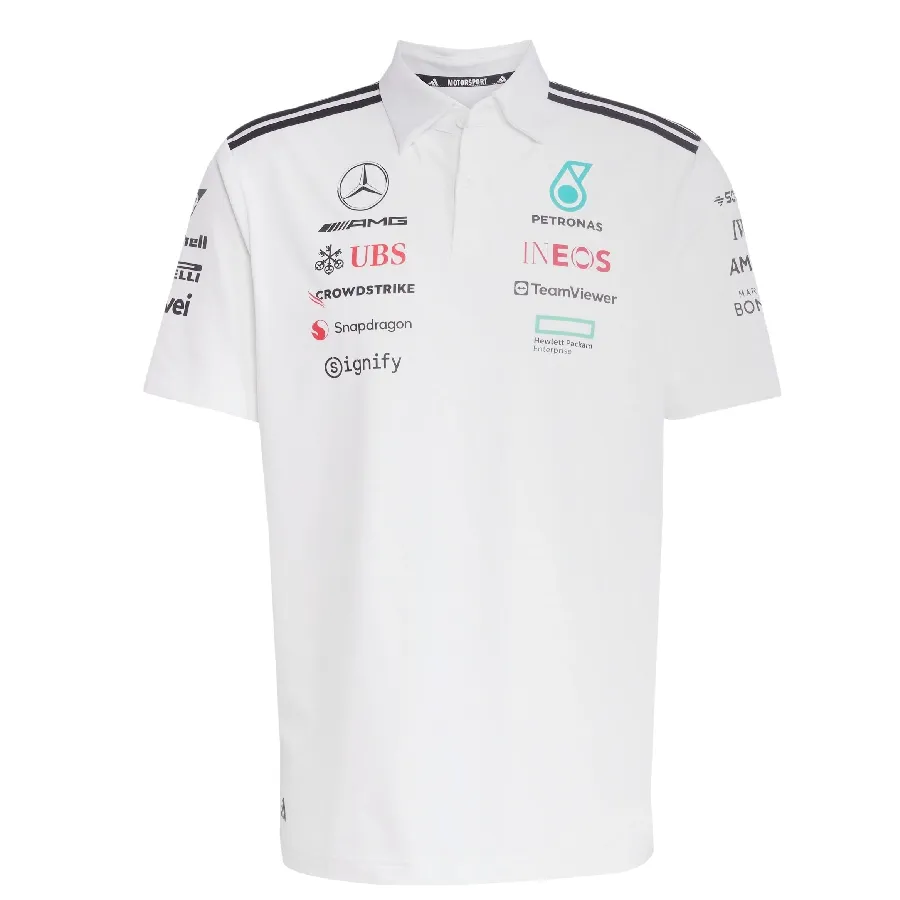 Imagen 2 de 5 de Remera adidas Chomba Mercedes - AMG Petronas F1 Team-BLANCO/NEGRO