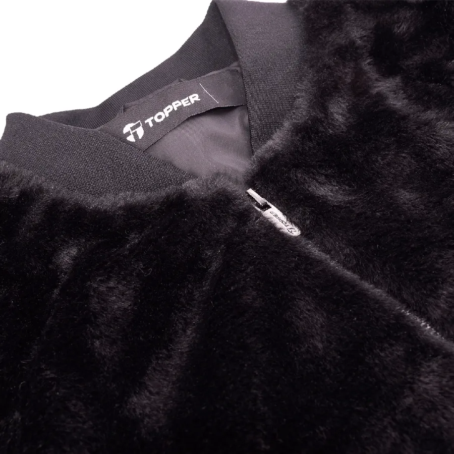 Imagen 2 de 4 de Campera Topper Bomber Wide Fur-NEGRO