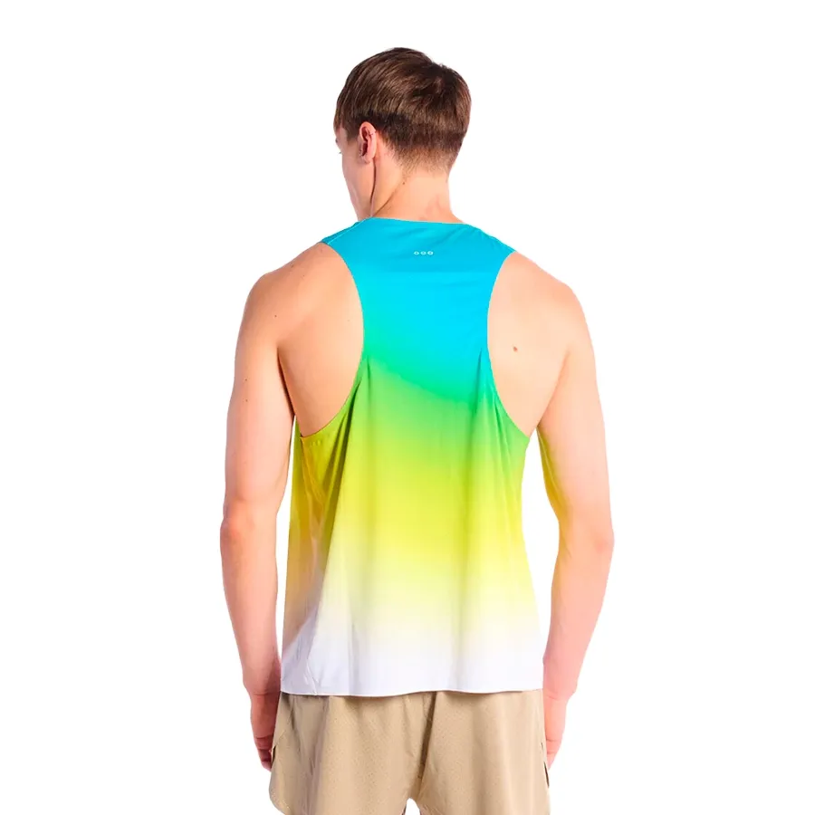 Imagen 2 de 5 de Musculosa Saucony Endorphin Sublimation-TURQUESA/AMARILLO FLUOR/BLANCO
