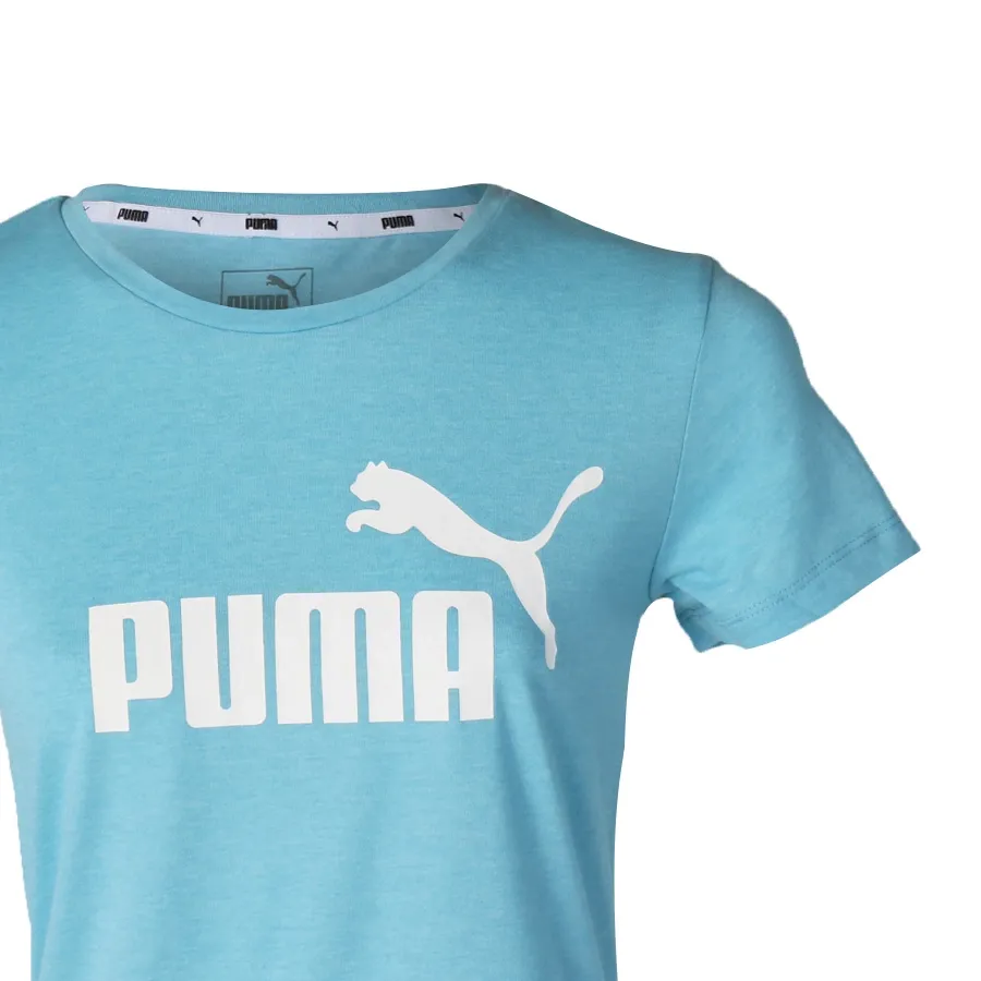 Imagen 3 de 4 de Remera Puma Ess+ Logo Heather Tee-CELESTE/BLANCO