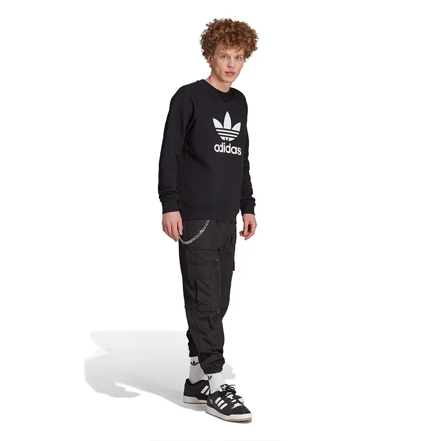 Imagen 3 de 6 de Buzo adidas originals Trefoil Crew-NEGRO/BLANCO