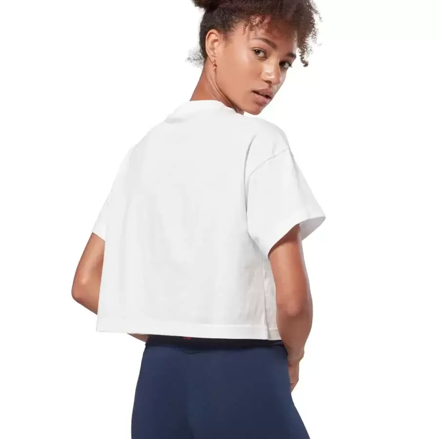 Imagen 1 de 5 de Top Reebok Remera  Cl V Crop-BLANCO