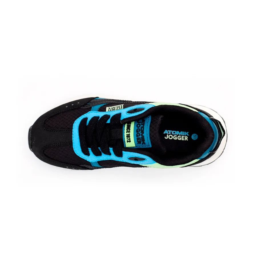 Imagen 3 de 5 de Zapatillas Atomik Cordon Jogger-NEGRO/AZUL/MENTA