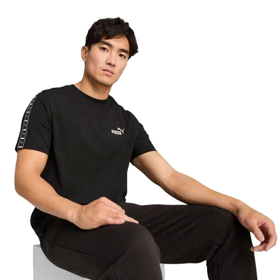 Imagen 2 de 4 de Remera Puma Essential Tape Tee-NEGRO