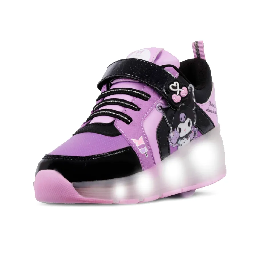 Imagen 2 de 3 de Zapatillas Footy Roller Kuromi con Ruedas+Luz Led-VIOLETA/NEGRO