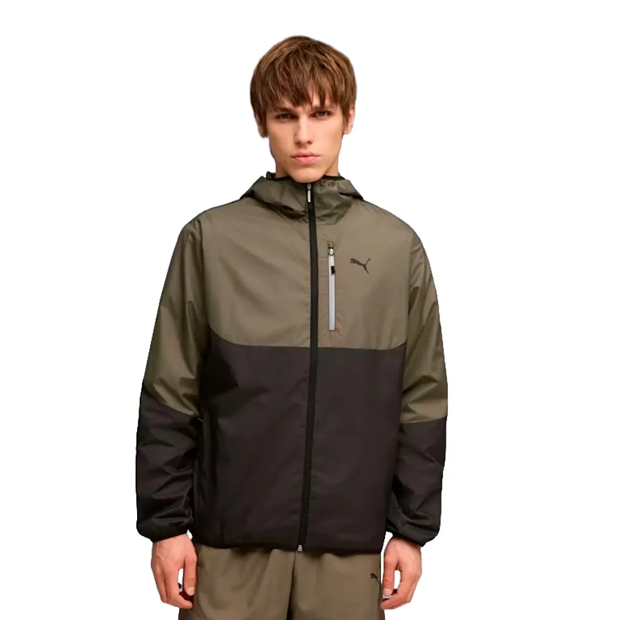 Imagen 0 de 5 de Campera Puma Tech Windbreaker-NEGRO/VERDE