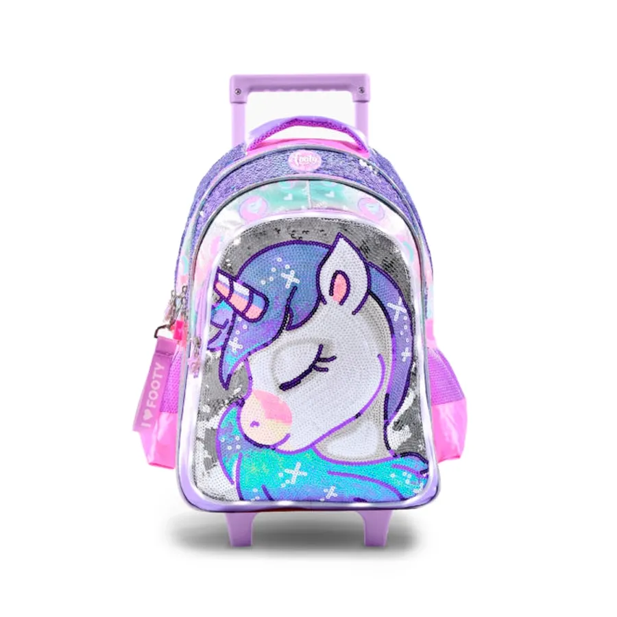 Imagen 0 de 2 de Mochila Footy C/Carro 18" Shiny Unicorn-LILA/ROSA