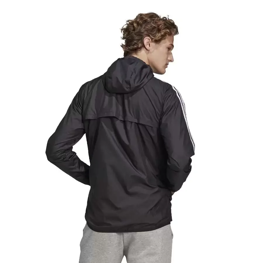 Imagen 2 de 3 de Campera adidas Rompevientos Primegreen Essentials 3 Stripes-NEGRO/BLANCO