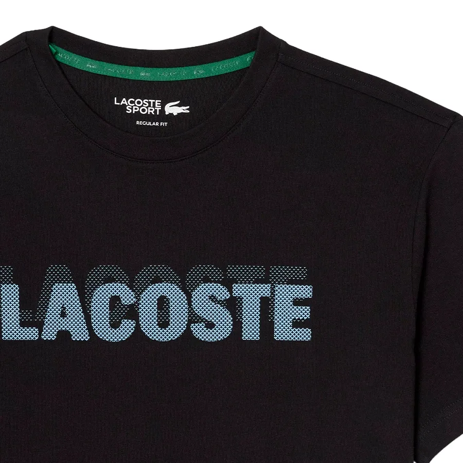 Imagen 4 de 7 de Remera Lacoste Tee Ultra Dry-NEGRO/CELESTE