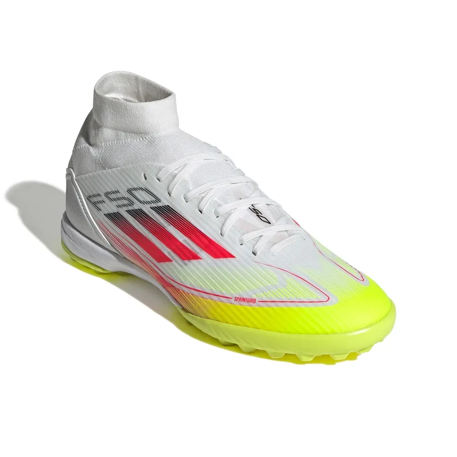 Imagen 1 de 7 de Botines adidas F50 League Tf Mid-BLANCO/AMARILLO FLUOR/CORAL FLUOR