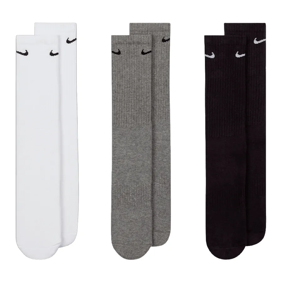 Imagen 1 de 3 de Medias Nike De Entrenamiento Everyday Cushioned-BLANCO/GRIS/NEGRO