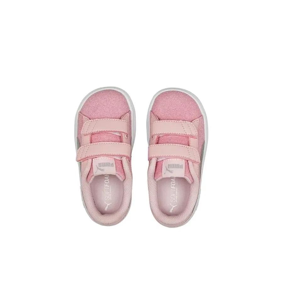 Imagen 2 de 5 de Zapatillas Puma Smash V2 Glitz V-ROSA/GRIS