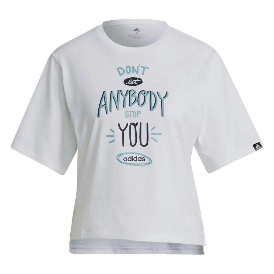 Imagen 5 de 6 de Remera adidas Estampada Don't let Anybody Stop-BLANCO/AQUA/NEGRO