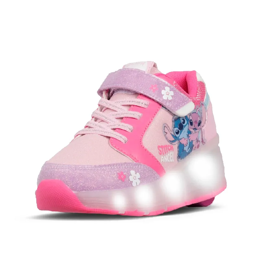 Imagen 2 de 3 de Zapatillas Footy Roller Stitch Love con Ruedas+Luz Led-ROSA/FUCSIA/LILA