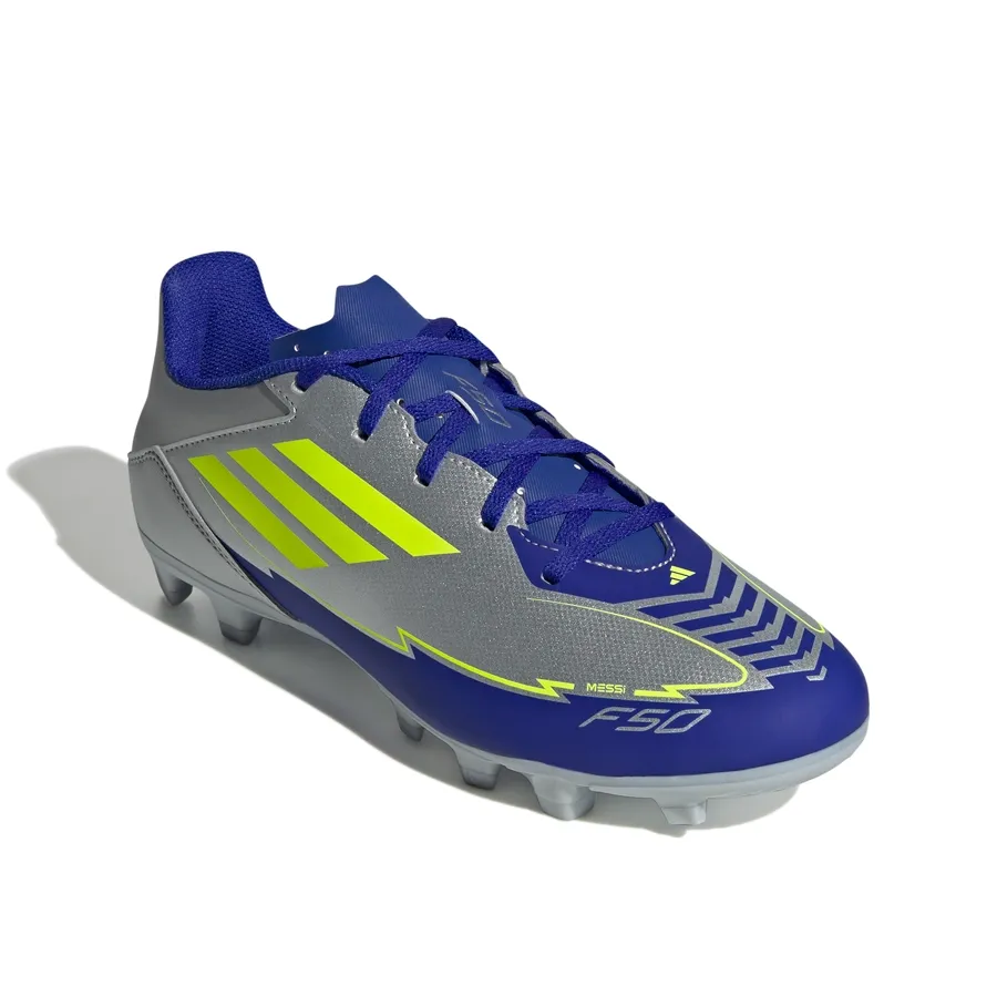 Imagen 1 de 7 de Botines adidas F50 Club Fg/Mg Messi-PLATA/VIOLETA/AMARILLO