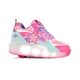 zapatillas-footy-roller-super-star-ruedas-luz-led-VERDE AGUA/FUCSIA/ROSA