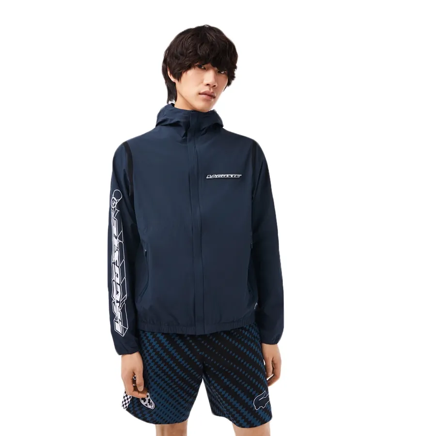 Imagen 1 de 7 de Campera Lacoste streetwear-MARINO/BLANCO