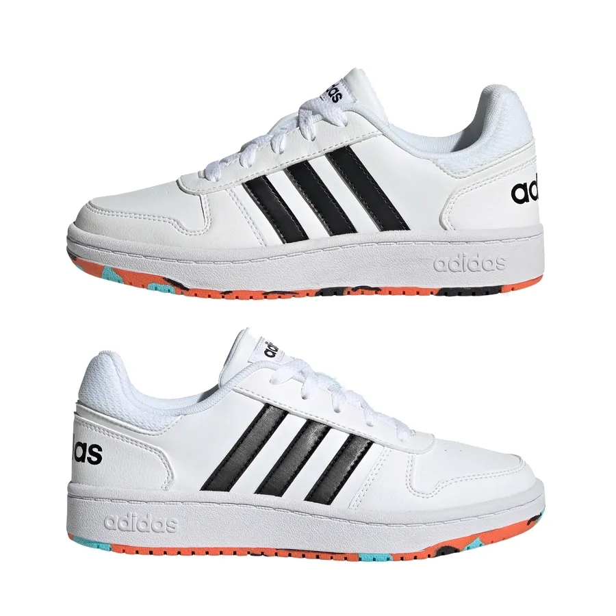 Imagen 3 de 5 de Zapatillas adidas HOOPS 2.0-BLANCO/NEGRO/NARANJA