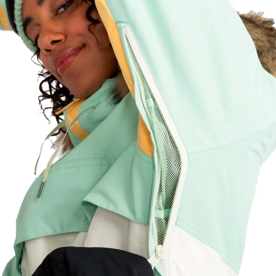 Imagen 3 de 7 de Buzo Roxy Anorak Snow Shelter-VERDE AGUA/BLANCO