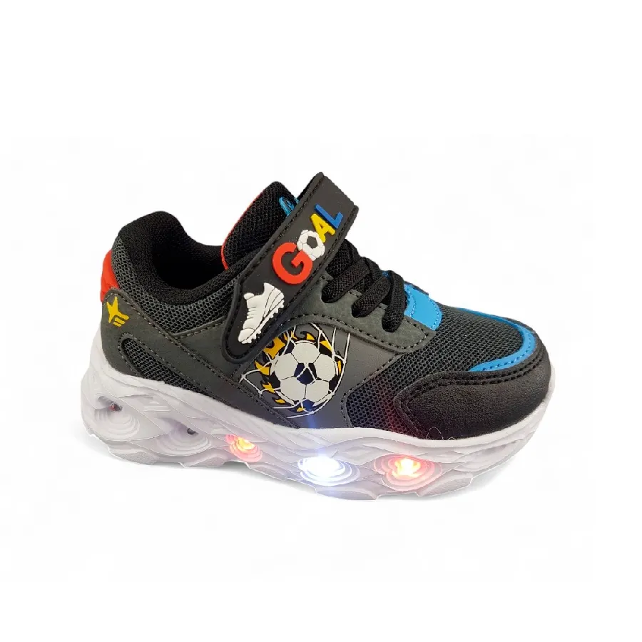 Imagen 1 de 3 de Zapatillas Footy Zapatilla Goal con Luz Led-GRAFITO/NEGRO/ROJO