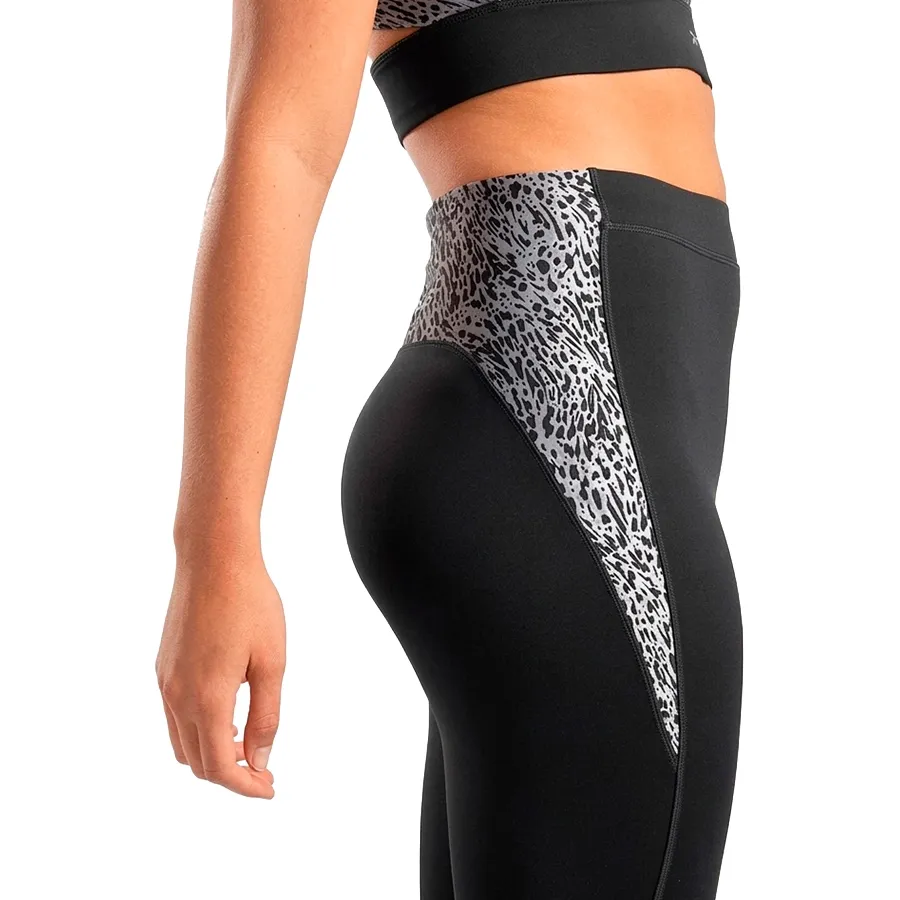 Imagen 2 de 3 de Calza Reebok Running AOP Tigth-NEGRO/GRIS