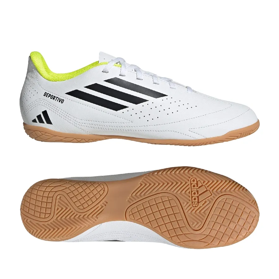 Imagen 5 de 8 de Botines adidas Deportivo III In-BLANCO/NEGRO/AMARILLO FLUOR