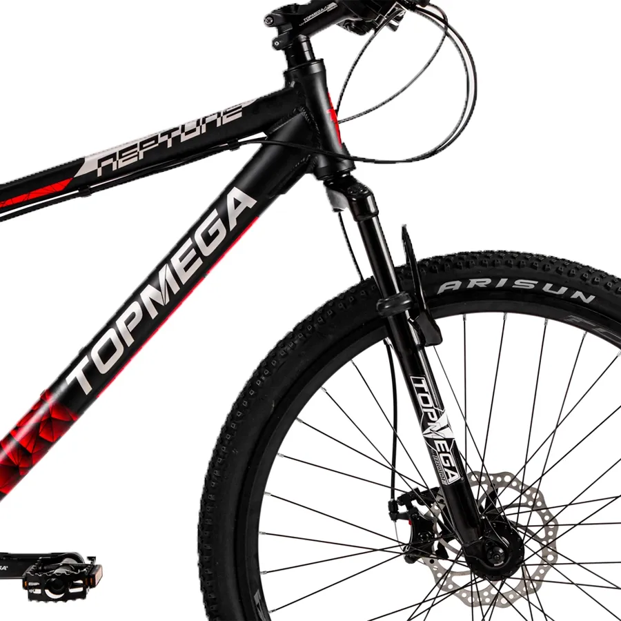 Imagen 1 de 7 de Bicicleta TopMega Neptune Aluminio R26 21V-NEGRO/ROJO