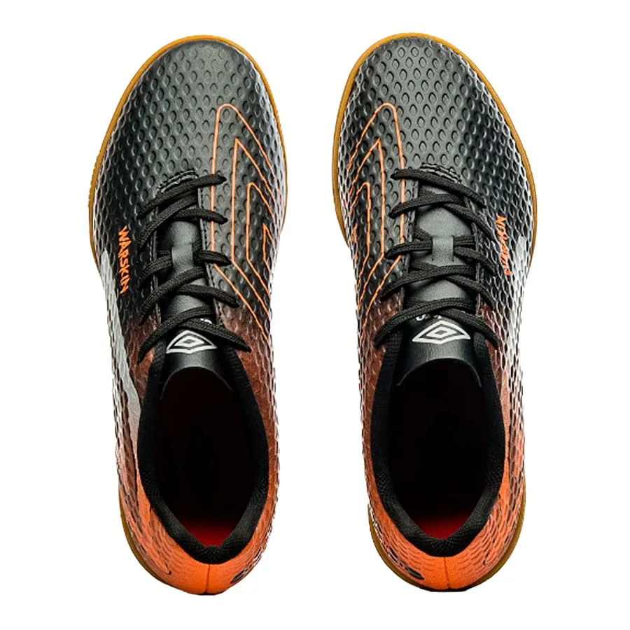 Imagen 2 de 6 de Botines Umbro Sala Warskin-NEGRO/NARANJA/BLANCO