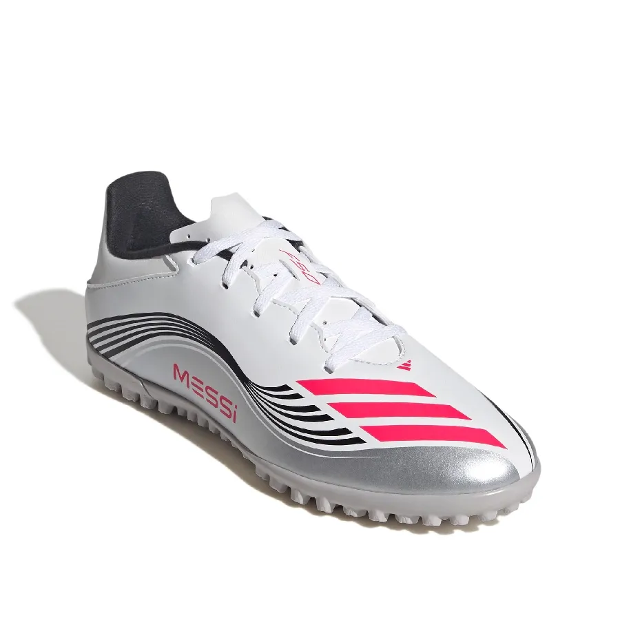Imagen 1 de 6 de Botines adidas F50 Messi Club Pasto Sintético-BLANCO/PLATA/ROJO