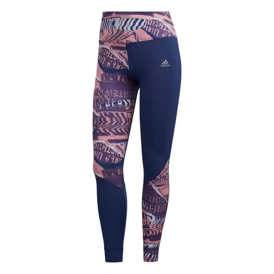 Imagen 0 de 4 de Calza adidas Para Correr Own Tgt-AZUL/ROSA/GRIS