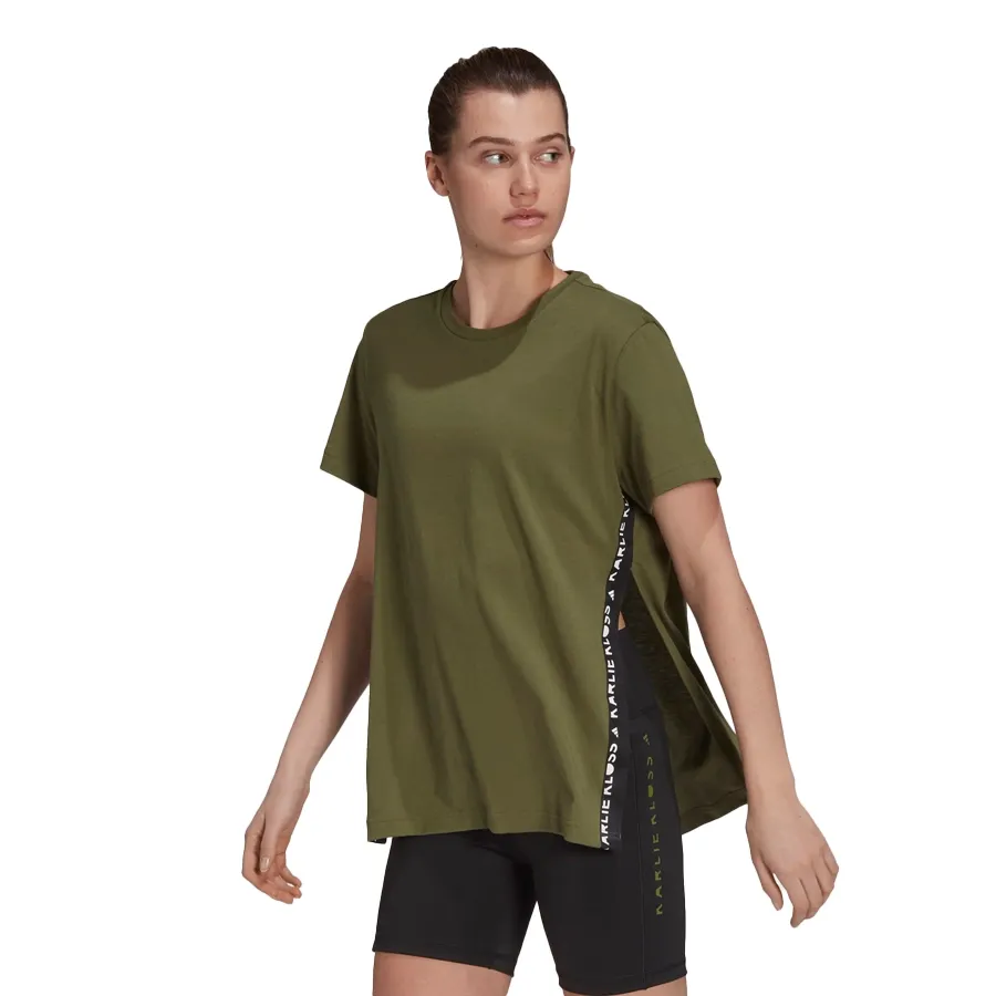 Imagen 3 de 7 de Remera adidas Karlie Kloss-VERDE/NEGRO