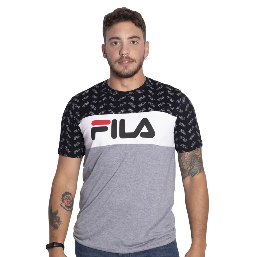 Imagen 0 de 4 de Remera Fila Letter Colors-NEGRO/BLANCO/GRIS
