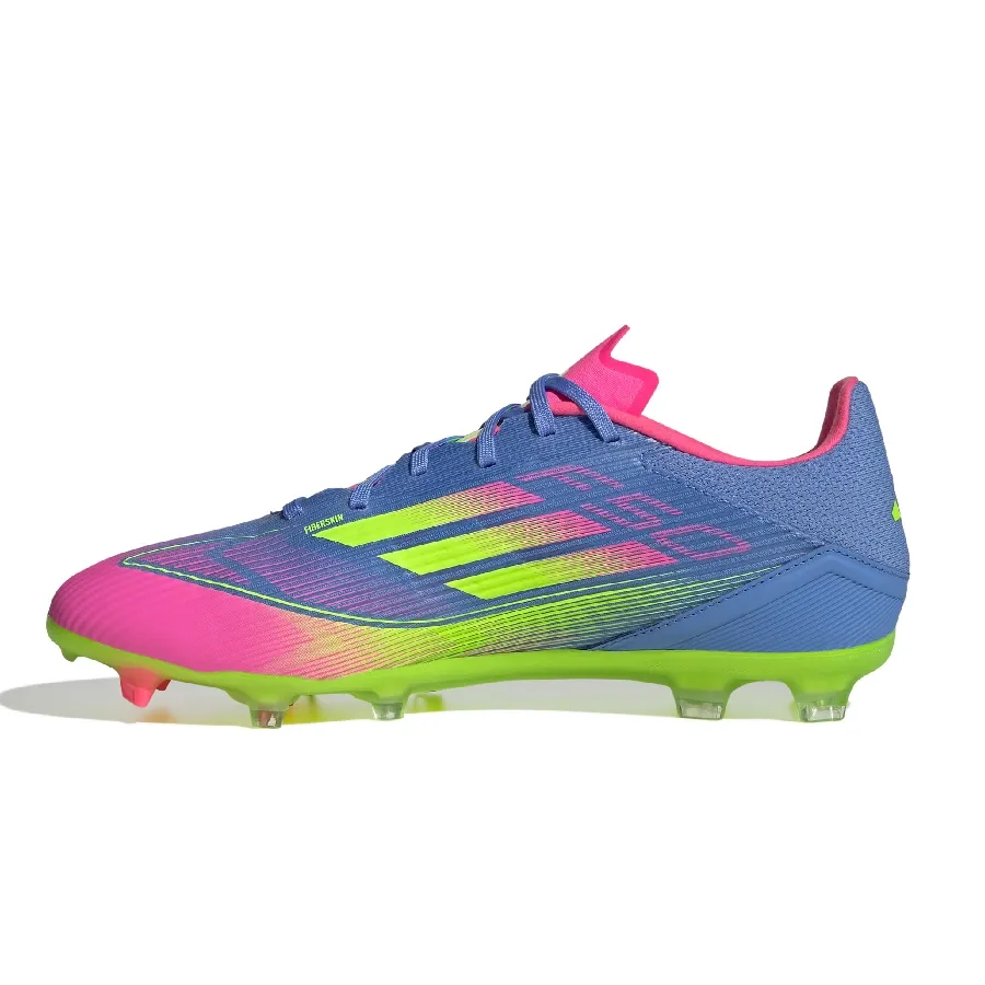 Imagen 2 de 7 de Botines adidas F50 League Fg/Mg-AZUL/AMARILLO FLUOR/ROSA FLUOR