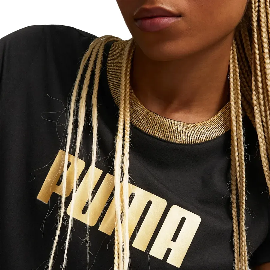 Imagen 3 de 4 de Remera Puma Deco Glam-NEGRO/DORADO