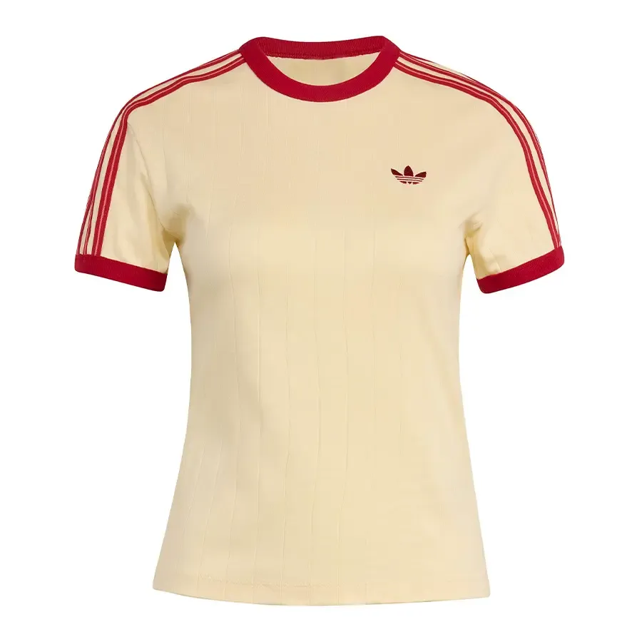 Imagen 2 de 5 de Remera adidas originals Pinstripe-BEIGE/ROJO