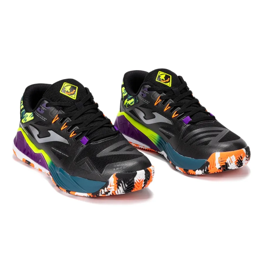Imagen 2 de 5 de Zapatillas Joma Spin 2401-NEGRO/AMARILLO/VIOLETA