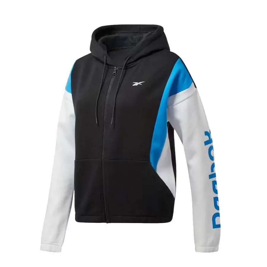 Imagen 3 de 5 de Buzo Reebok Te Linear Logo Fl F-NEGRO/CELESTE/BLANCO