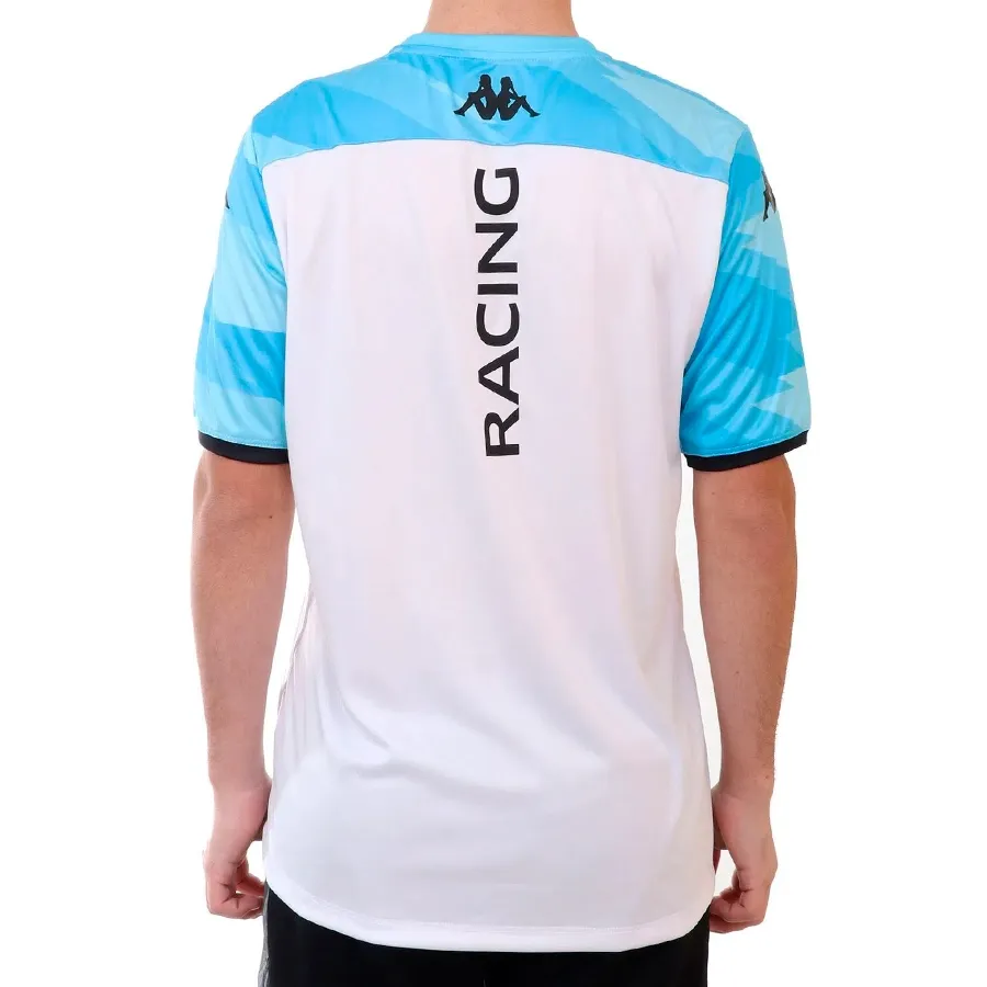 Imagen 1 de 4 de Camiseta Kappa Racing Club Pre Match 2022-BLANCO/CELESTE