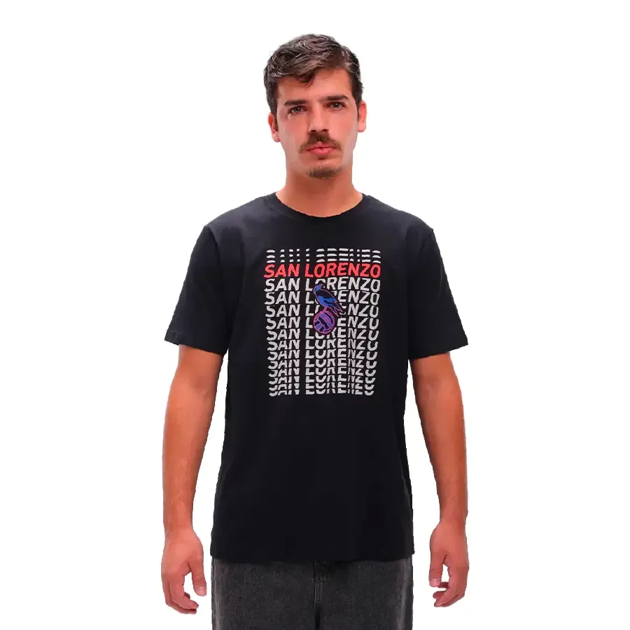 Imagen 2 de 3 de Remera Atomik San Lorenzo Grafica-NEGRO