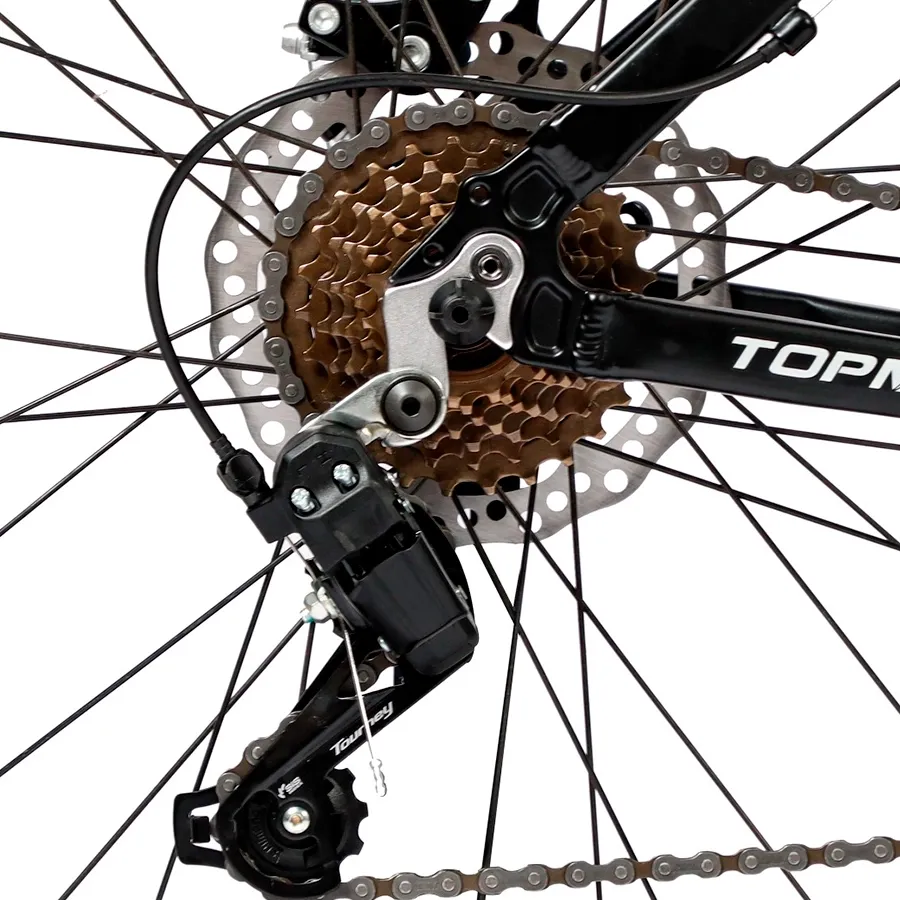 Imagen 4 de 7 de TopMega Mountain Bike Regal Aluminio R29 21vel-NEGRO/BLANCO/GRIS