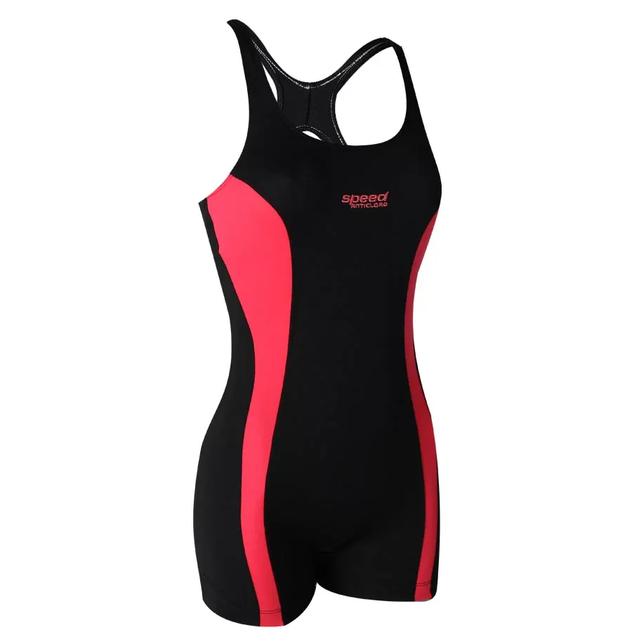 Imagen 1 de 3 de Malla Speed Mujer C/Pierna-NEGRO/FUCSIA