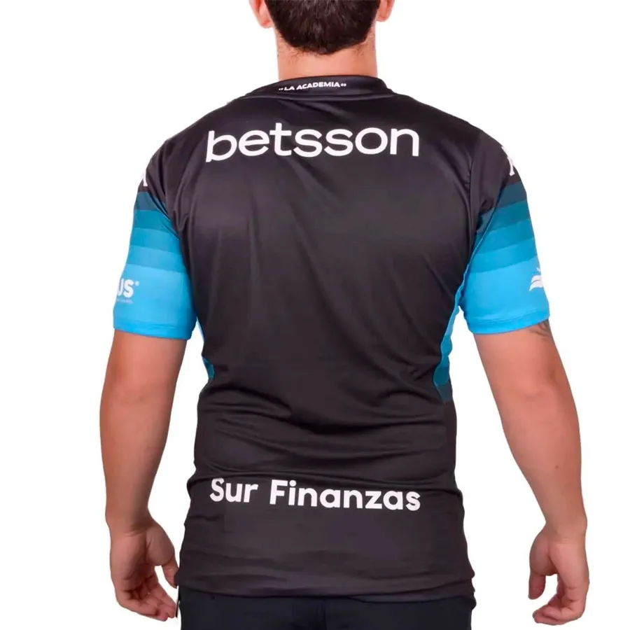 Imagen 1 de 3 de Camiseta Kappa Kombat Pro Slim Away Racing-NEGRO/CELESTE