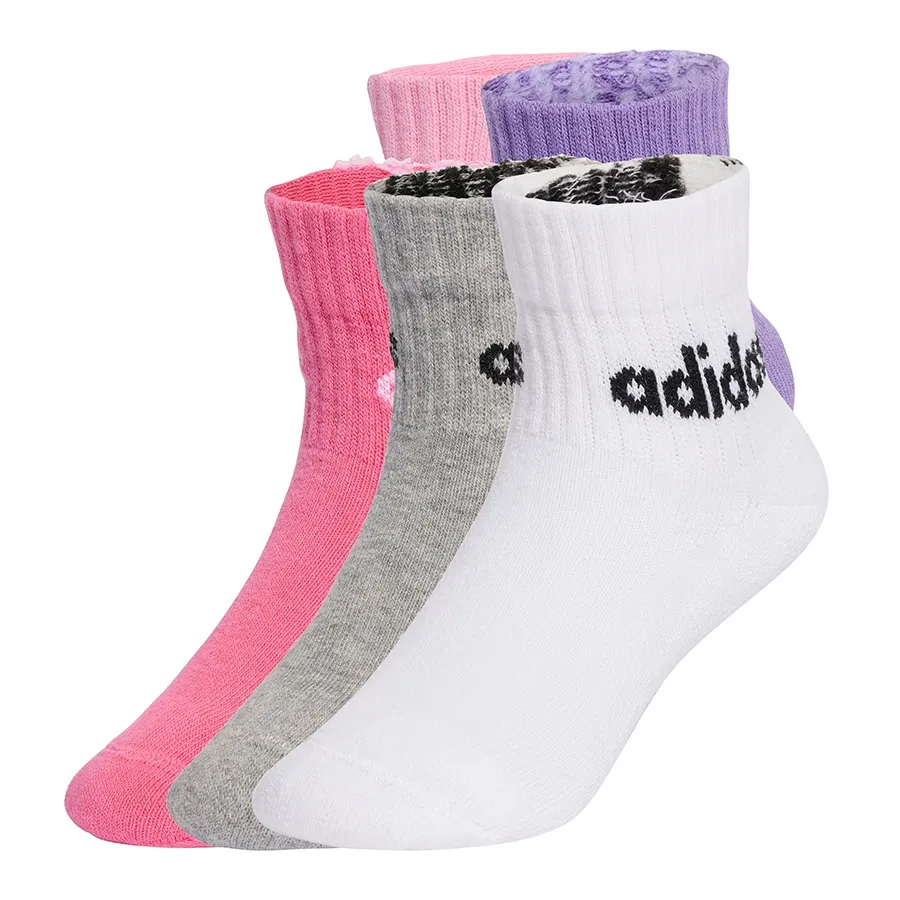 Imagen 0 de 4 de Medias adidas Lineales Pack x5-VIOLETA/ROSADO/GRIS/BLANCO