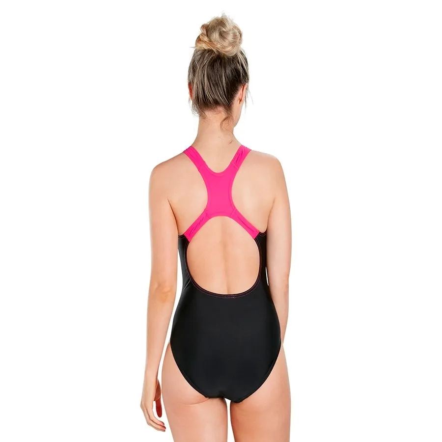 Imagen 3 de 4 de Malla Speedo Gala Logo Medalist-NEGRO/FUCSIA