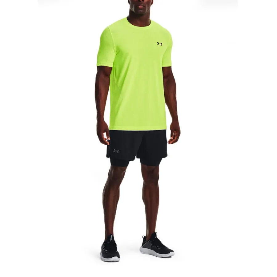 Imagen 4 de 6 de Remera Under Armour Seamless Grid-AMARILLO FLUOR