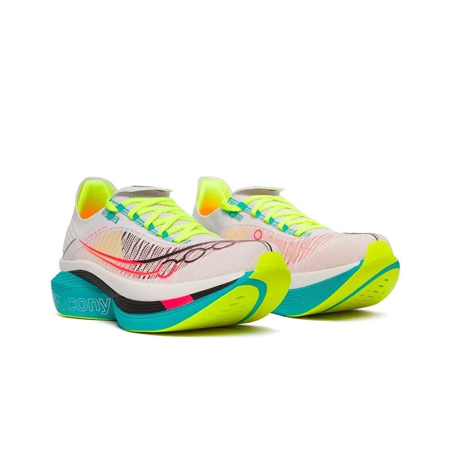 Imagen 1 de 6 de Zapatillas Saucony Endorphin Elite 2-BLANCO/AMARILLO FLUOR/CORAL FLUOR