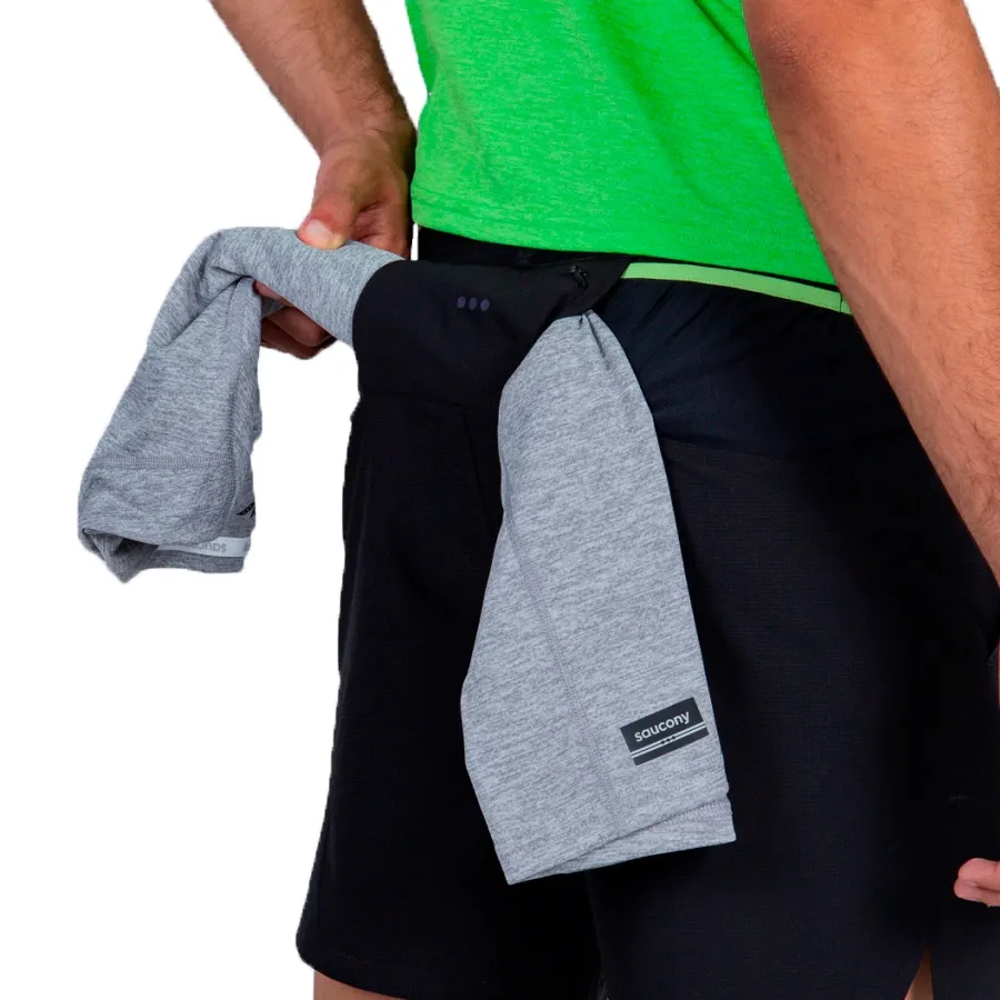 Imagen 5 de 7 de Saucony Shorts  Pantalón  Explorer Utility 5-NEGRO/VERDE